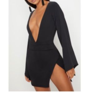 Pretty Little Things Black Low V Cut Mini Dress 8